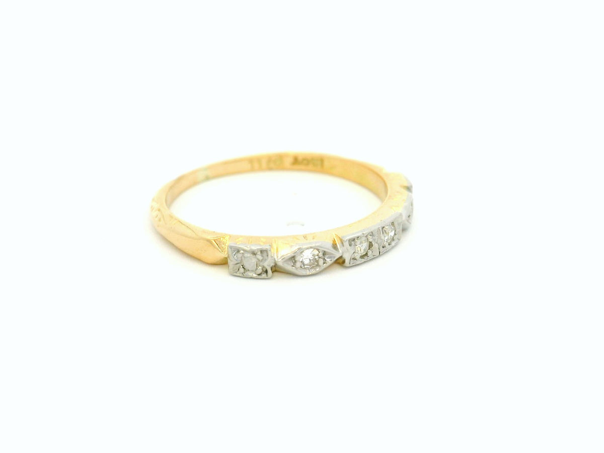 VINTAGE c1930 DIAMOND BAND 18ct GOLD &amp; PALLADIUM