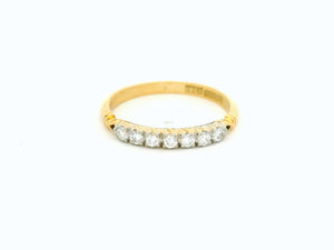 VINTAGE ART DECO SEVEN STONE DIAMOND RING 18ct GOLD & PALLADIUM