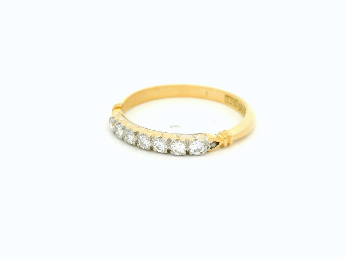 VINTAGE ART DECO SEVEN STONE DIAMOND RING 18ct GOLD &amp; PALLADIUM