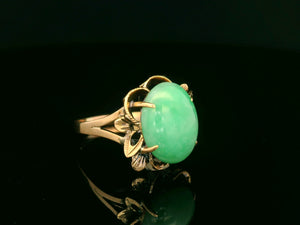 VINTAGE c1940’s JADE RING 14ct GOLD