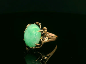 VINTAGE c1940’s JADE RING 14ct GOLD