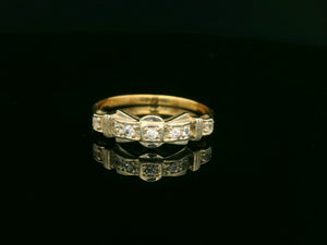 ANTIQUE ART DECO DIAMOND BAND 18ct GOLD