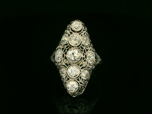 ANTIQUE ART DECO 2ct DIAMOND RING 18ct GOLD & PLATINUM