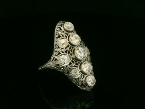 ANTIQUE ART DECO 2ct DIAMOND RING 18ct GOLD & PLATINUM