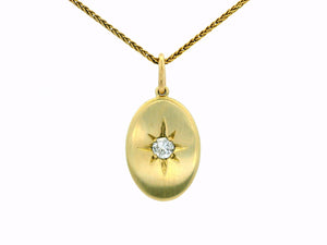 CUSTOM STARBURST SET DIAMOND PENDANT 14ct GOLD