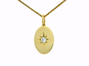 CUSTOM STARBURST SET DIAMOND PENDANT 14ct GOLD