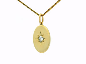 CUSTOM STARBURST SET DIAMOND PENDANT 14ct GOLD