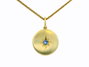 CUSTOM SAPPHIRE STARBURST SET SAPPHIRE PENDANT 14ct GOLD