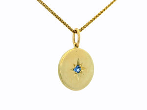 CUSTOM SAPPHIRE STARBURST SET SAPPHIRE PENDANT 14ct GOLD