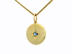 CUSTOM SAPPHIRE STARBURST SET SAPPHIRE PENDANT 14ct GOLD