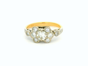 VINTAGE ART DECO .75ct DIAMOND RING 18ct GOLD