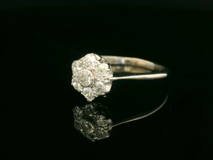 ANTIQUE EDWARDIAN DIAMOND DAISY 18ct GOLD & PLATINUM