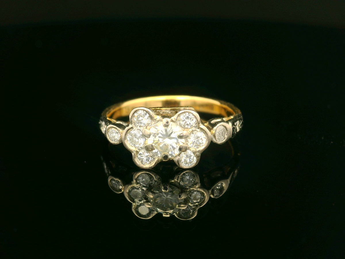 VINTAGE ART DECO .75ct DIAMOND RING 18ct GOLD