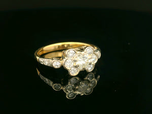 VINTAGE ART DECO .75ct DIAMOND RING 18ct GOLD