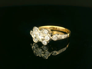 VINTAGE ART DECO .75ct DIAMOND RING 18ct GOLD