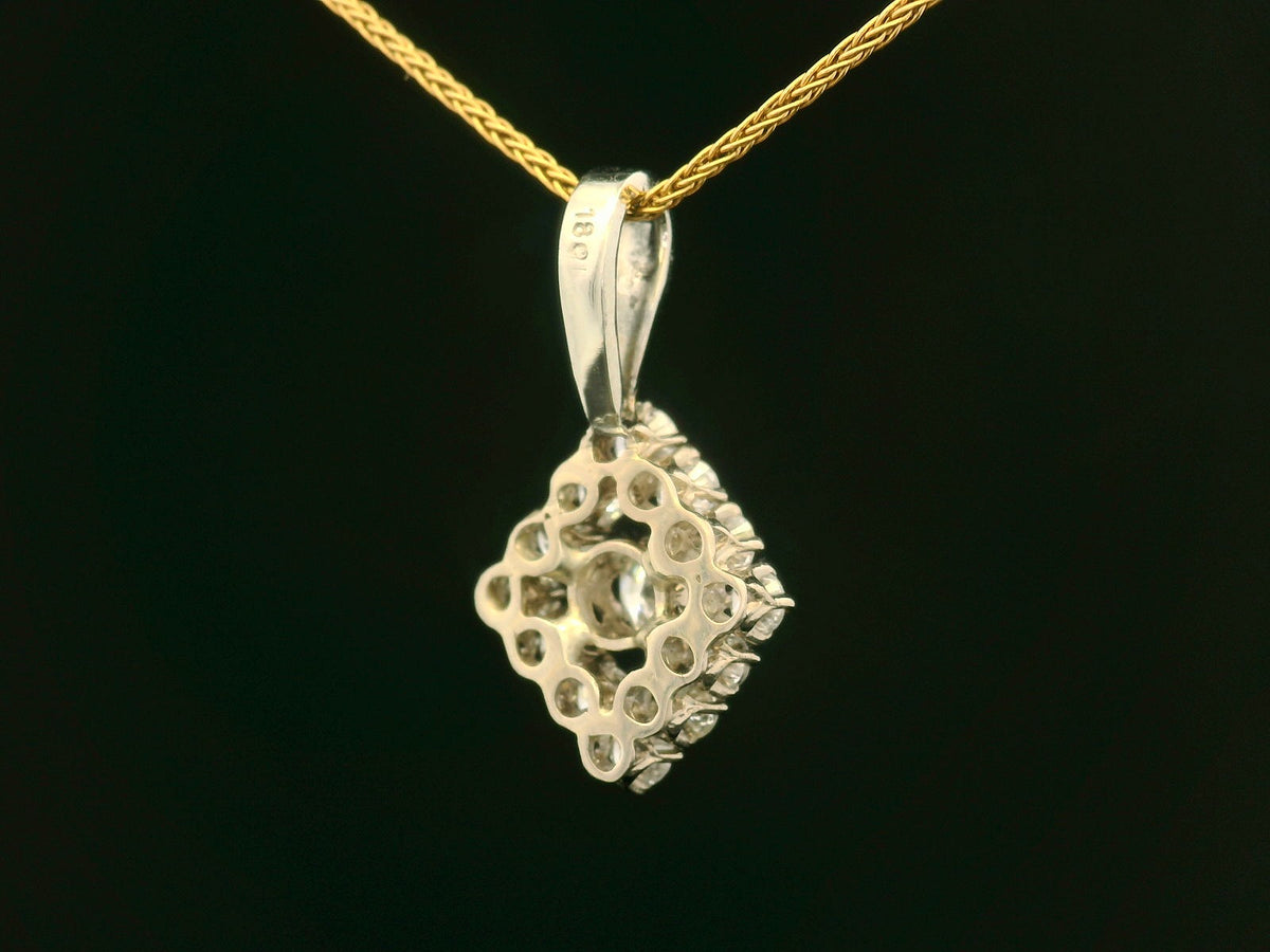 VINTAGE ART DECO PENDANT 18ct WHITE GOLD