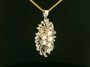 VINTAGE c1940 1.11ct DIAMOND PENDANT 18ct GOLD