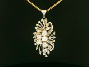 VINTAGE c1940 1.11ct DIAMOND PENDANT 18ct GOLD