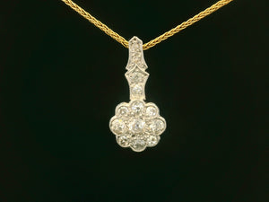 ANTIQUE EDWARDIAN DAISY DIAMOND PENDANT 18ct GOLD