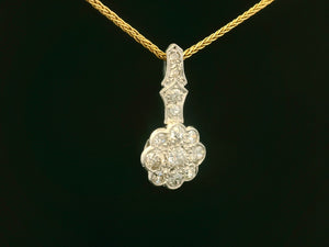 ANTIQUE EDWARDIAN DAISY DIAMOND PENDANT 18ct GOLD