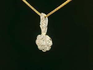 ANTIQUE EDWARDIAN DAISY DIAMOND PENDANT 18ct GOLD