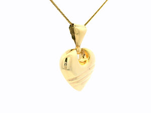 RETRO c1980’s LARGE HEART PENDANT 9ct GOLD