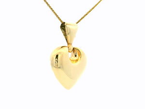 RETRO c1980’s LARGE HEART PENDANT 9ct GOLD