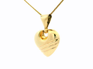 RETRO c1980’s LARGE HEART PENDANT 9ct GOLD