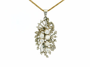 VINTAGE c1940 1.11ct DIAMOND PENDANT 18ct GOLD