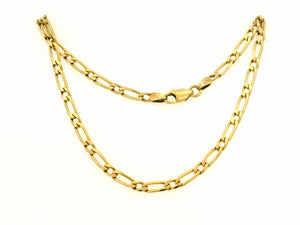 VINTAGE 46cm FLAT FIGARO CHAIN 9ct GOLD