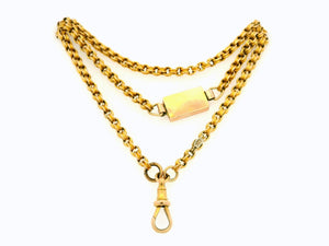 ANTIQUE VICTORIAN GUARD CHAIN 15ct GOLD