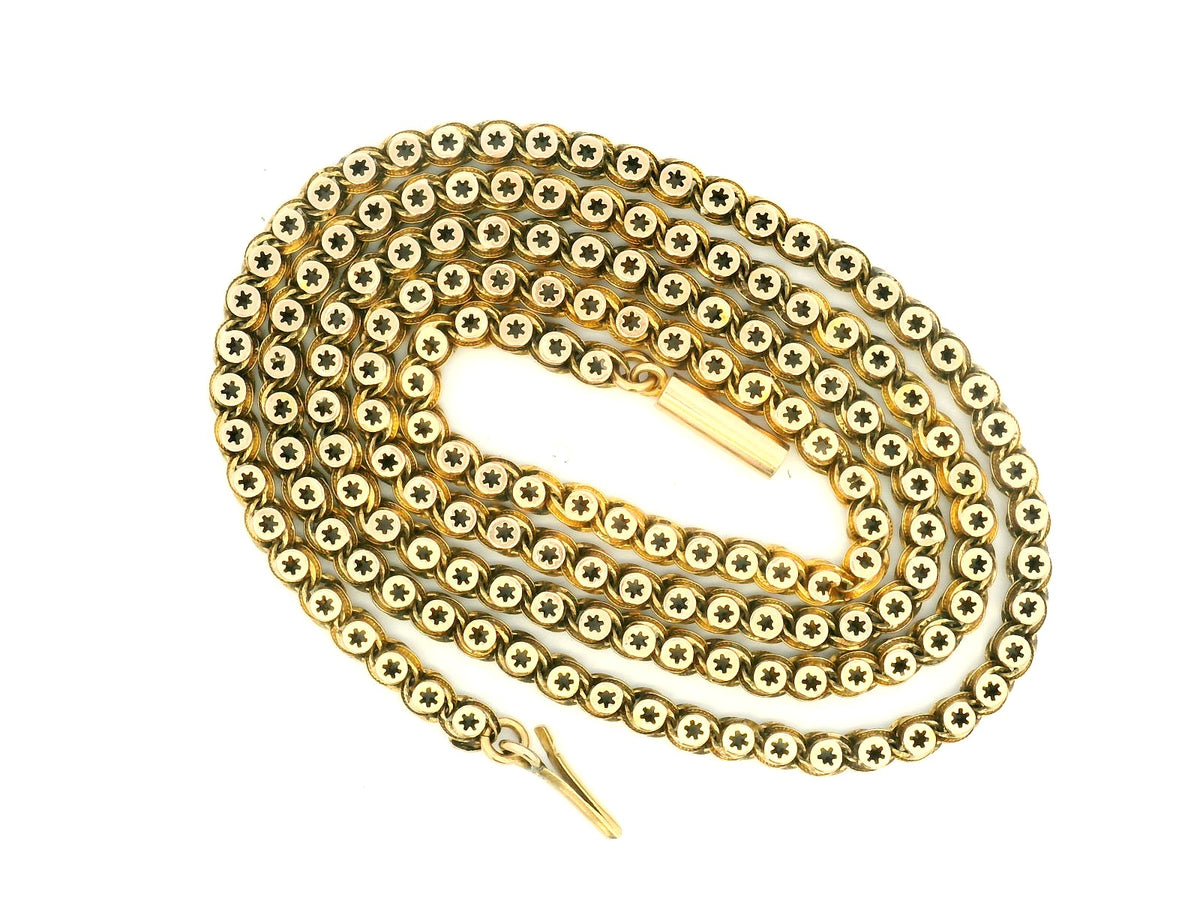 ANTIQUE VICTORIAN STAR LINK CHAIN 15ct GOLD
