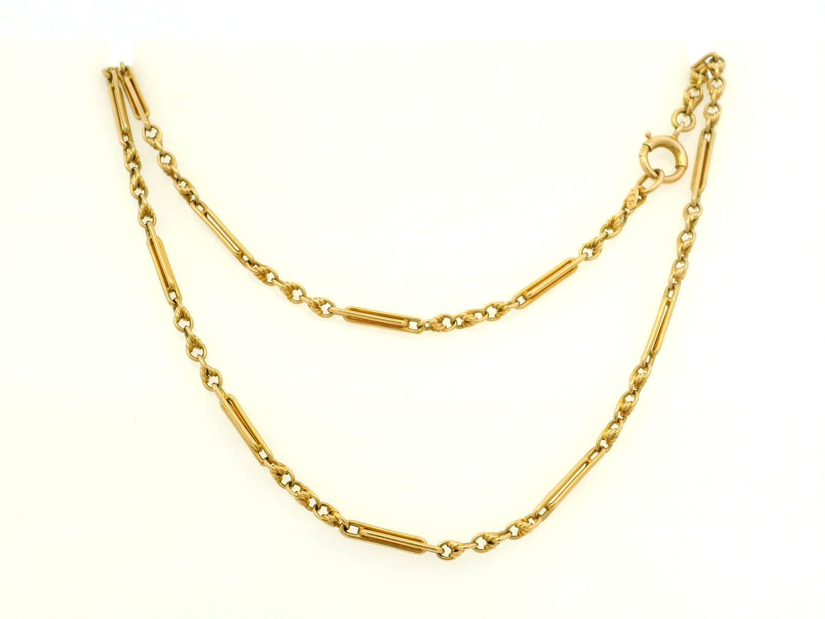 ANTIQUE EDWARDIAN FANCY LINK CHAIN 15ct GOLD