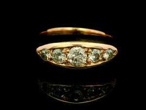 ANTIQUE .86ct FIVE STONE DIAMOND RING 18ct GOLD