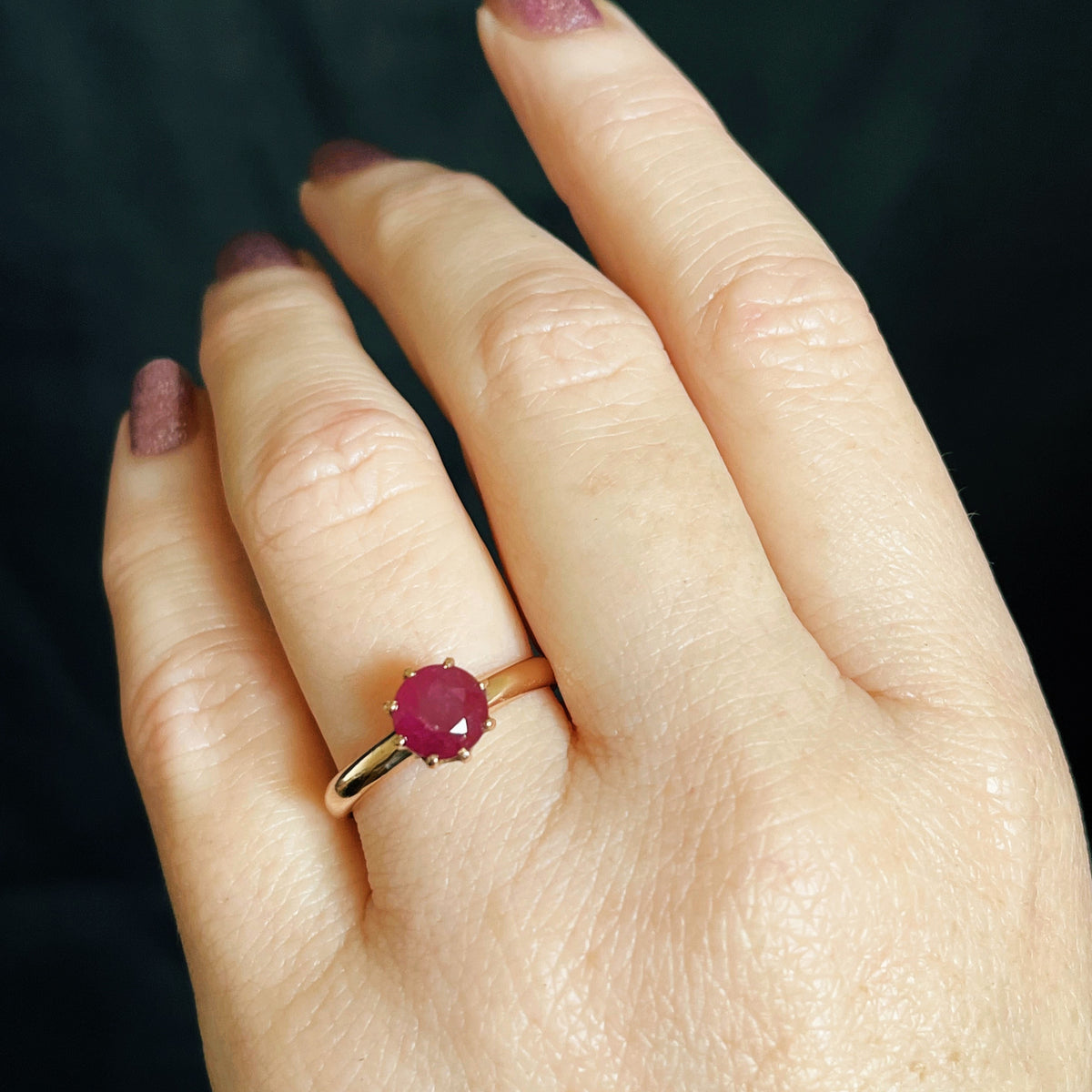 ANTIQUE EDWARDIAN AUSTRALIAN c1900 1.88ct RUBY RING 9ct ROSE GOLD