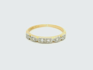 VINTAGE c1930 DIAMOND BAND 18ct GOLD & PALLADIUM