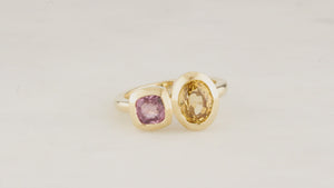 BESPOKE PINK SPINEL & ZIRCON RING 14ct GOLD