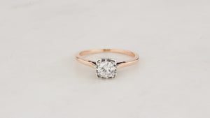 ANTIQUE .40ct SOLITAIRE DIAMOND RING 18ct GOLD