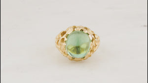 MID-CENTURY CABOCHON TOURMALINE RING 18ct GOLD