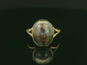 ANTIQUE AUSTRALIAN SOLID BOULDER OPAL RING 9ct GOLD