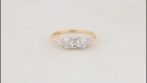 ANTIQUE EDWARDIAN c1900 .75ct SEVEN STONE DIAMOND RING 18ct GOLD & PALLADIUM