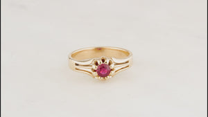 BESPOKE EDWARDIAN STYLE RUBY RING 9ct GOLD