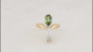 VINTAGE c1940’s SAPPHIRE & DIAMOND RING 18ct GOLD