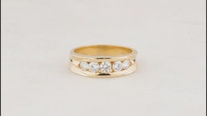 CONTEMPORARY FRENCH .85ct FIVE STONE DIAMOND RING