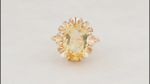MID-CENTURY 1972 5ct CITRINE COCKTAIL RING 9ct GOLD