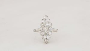 ANTIQUE 1.20ct OLD MINE CUT DIAMOND RING 14ct WHITE GOLD