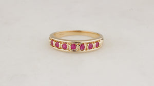 RETRO RUBY HALF-HOOP RING 9ct GOLD