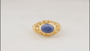 VINTAGE CABOCHON 1.97ct SAPPHIRE 18ct GOLD