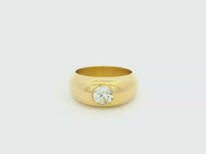 CUSTOM .80ct OLD EUROPEAN CUT DIAMOND RING 18ct YELLOW GOLD