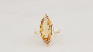 MID-CENTURY 4.50ct CITRINE RING 9ct GOLD